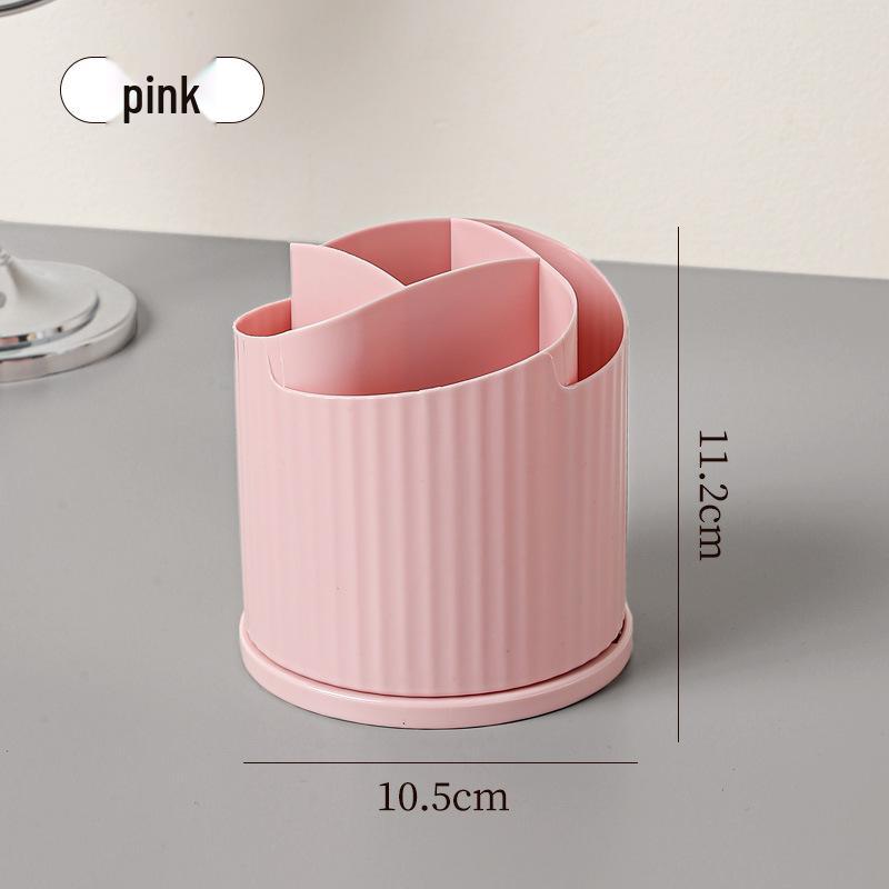 

Rotating Makeup Organizer: Large Capacity Cosmetic Storage for Lipsticks, Eyeshadows, Eyebrow Pencils, and Brushes.