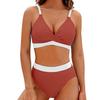 Backless Bikini Set Women Halter Contrast Color Swimsuit High Waisted Two-piece Holiday Fashion Bathing Suit Summer New