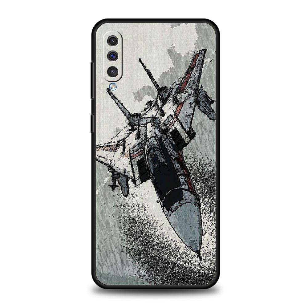 Fighter Plane Phone Case for Samsung Galaxy A56 A36 A26 A16 A06 A54 A34 A24 A12 A14 A20 A22 A52 5G Soft TPU Shell Fundas Capas