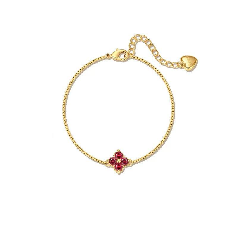 BELLA BOX Xingman Four-Leaf Clover Hand Chain Necklace Earrings Women's Instagram Spring Nature-themed Best Friends Set