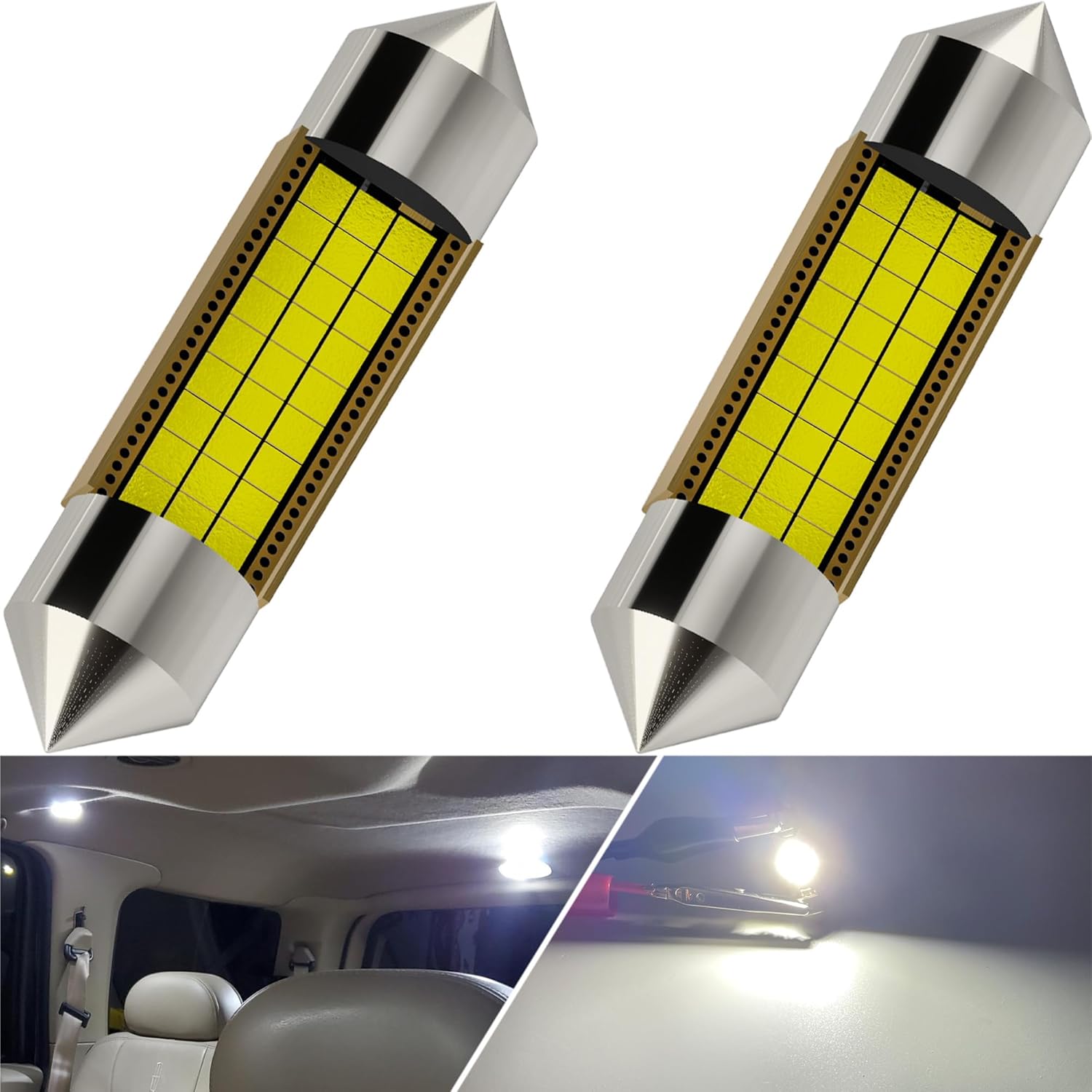 

White LED Dome Map Light Bulbs for Ford F150 1995-2014, 2000-2014 F250 F350 F450 F550 Super Duty Pickup Trucks Interior Dome Map Lamp Bulbs