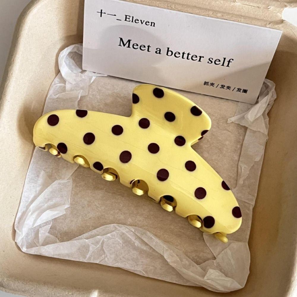 Hairpin Polka Dot Hair Clip Large Grab Clip Personalized Acetate Shark Clip Streetwear