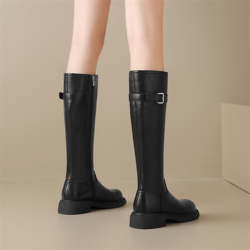 ZHR Women's Retro Western Thick-Sole Tall Knight Boots