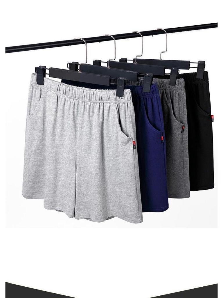 Men's Combed Cotton Casual Loose Five-Point Sleepwear Shorts - Summer Plus Size