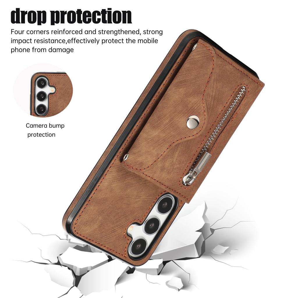 Crossbody Cards Solt Wallet Leather Case For Samsung Galaxy S24 Ultra S21 S22 Plus S23 FE A14 A24 A34 A54 A15 A25 A52 A72 Cover