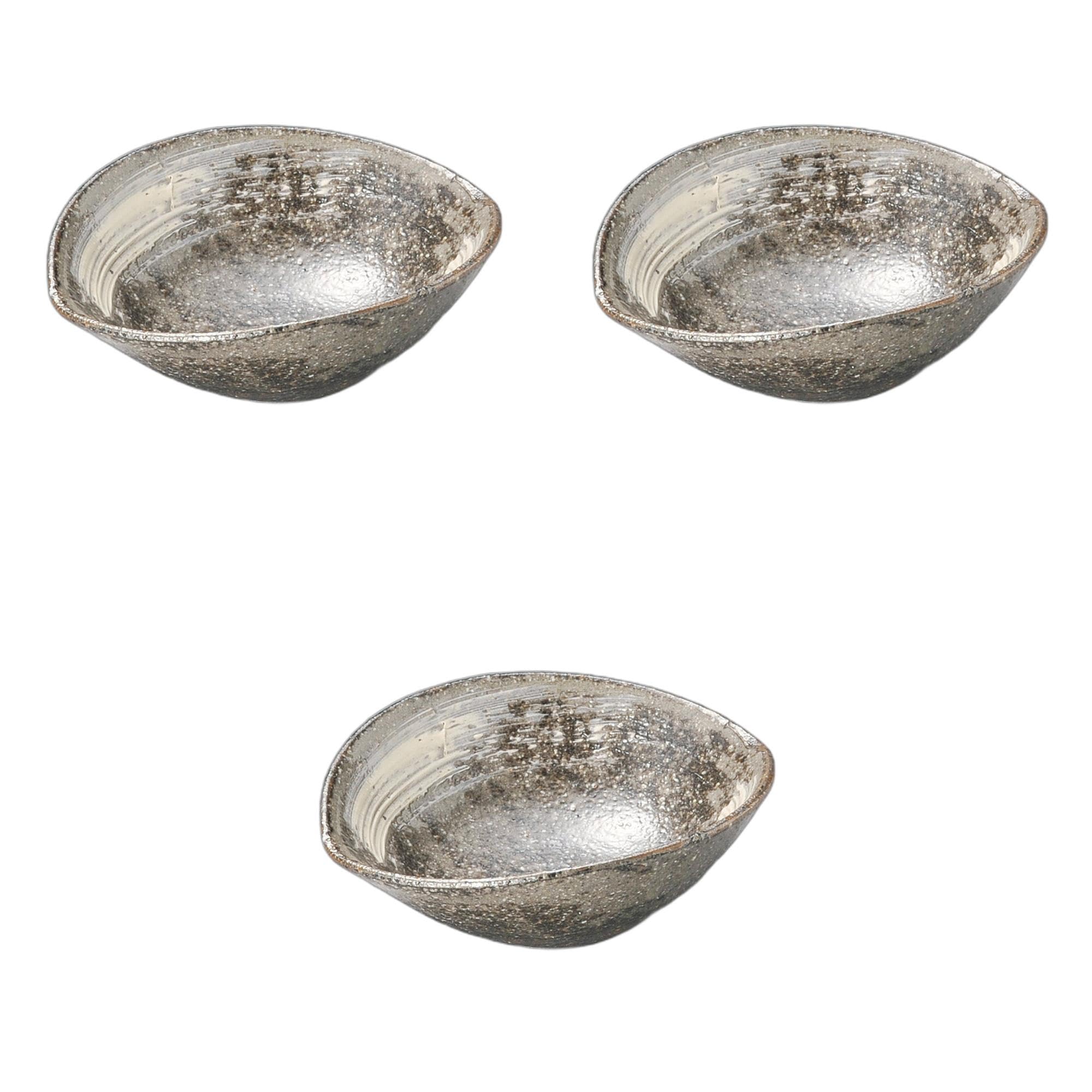 Setomonohonpo (Setomonohonpo) Set of 3 Brushed Small Dishware [11.8 x 10.5 x 4cm] | Ceramic Dishware