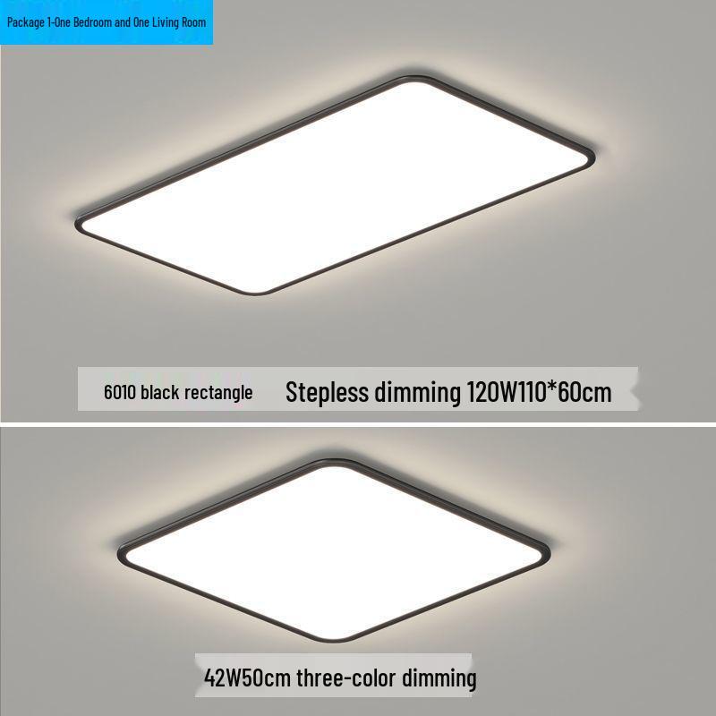 Ultra-Thin Minimalist High-Brightness Modern Ceiling Light Set with Anti-Blue Light for Bedroom and Guest Room