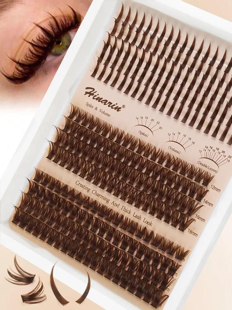 260 bundles of brown false eyelashes, D-shaped curls resembling fairy eyelashes (SZHY-07-L)
