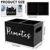 Remote Control Holder for Table Wooden TV Remote Holder Remote Box Storage Organizer for Living Room Bedroom Office