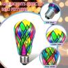 Stained Glass Light Bulb 4W St64 Led Light Bulb Painted Glass E26 Base Mosaic Night Lamp Home Decor Romantic Festive Atmosphere