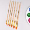 6Pcs/Set Painting Pen Set Dense Bristles DIY Soft Bristle Original Wood Color Rod Student Art Watercolor Paint Brushes Studio Supply