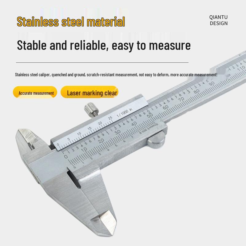 Precision Stainless Steel Vernier Caliper - Industrial & Household Use