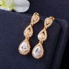 T0157 Water Drop Zircon Set, Necklace Earrings Two-Piece Bridal Banquet Dress Accessories