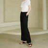 ACUD Linen Pintuck Semi-Wide Slacks _ Black