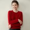 Women's Light Luxury Cashmere Cable Knit Sweater - Autumn Winter Slimming Round Neck, Long Sleeve Base Layer.