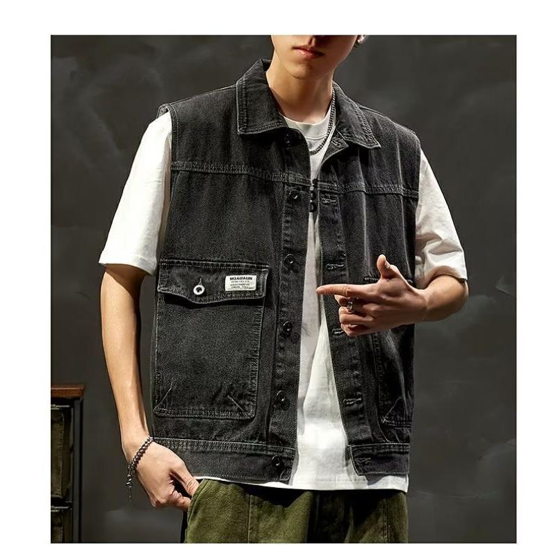 Men's Stylish Denim Vest: New Spring/Autumn Sleeveless Jacket, Versatile Loose-Fit Waistcoat