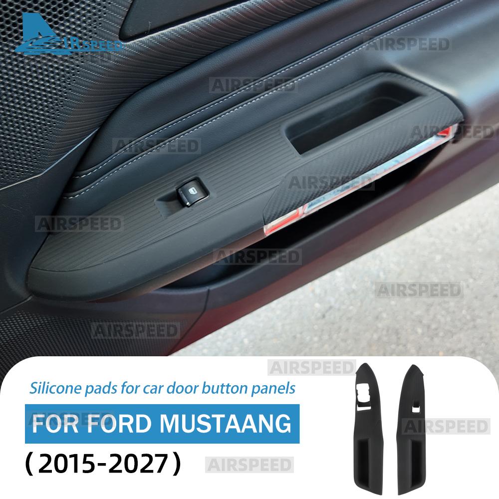 For Ford Mustang GT Dark Horse EcoBoost 2015-2021 2022 2023 2024 2025 2026 2027 LHD Car Door Button Panels Silicone Decor Cover