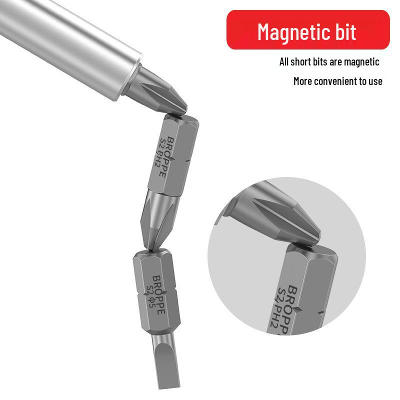 Compact Electric Screwdriver Bit Set: Phillips, Slotted, Torx, Hex, Strong Magnetic Power Drill, S2 Magnetic Bits.