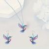 1 Set of Elegant and Stylish Acrylic Colorful Honey-sucking Bird Necklace Earrings Set with Multi-color Wing Design, Suitable Fo