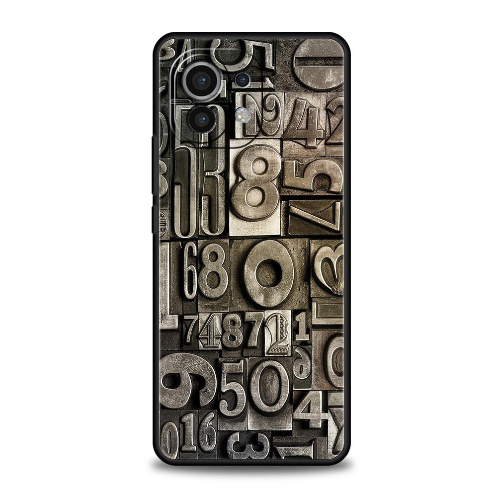 Number Pattern Phone Case Cover for Xiaomi Mi 17 Pro Max 15 14 13 12 11 Ultra 15T 14T 13T 12T 11T Pro Lite Soft TPU Shell Capas