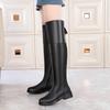Mode AIYUQI Stiefel Damen 2025 Neu Echtes Leder Damen Oberschenkelhohe Stiefel Mode Overknee Stiefel Motorradstiefel Damenschuhe