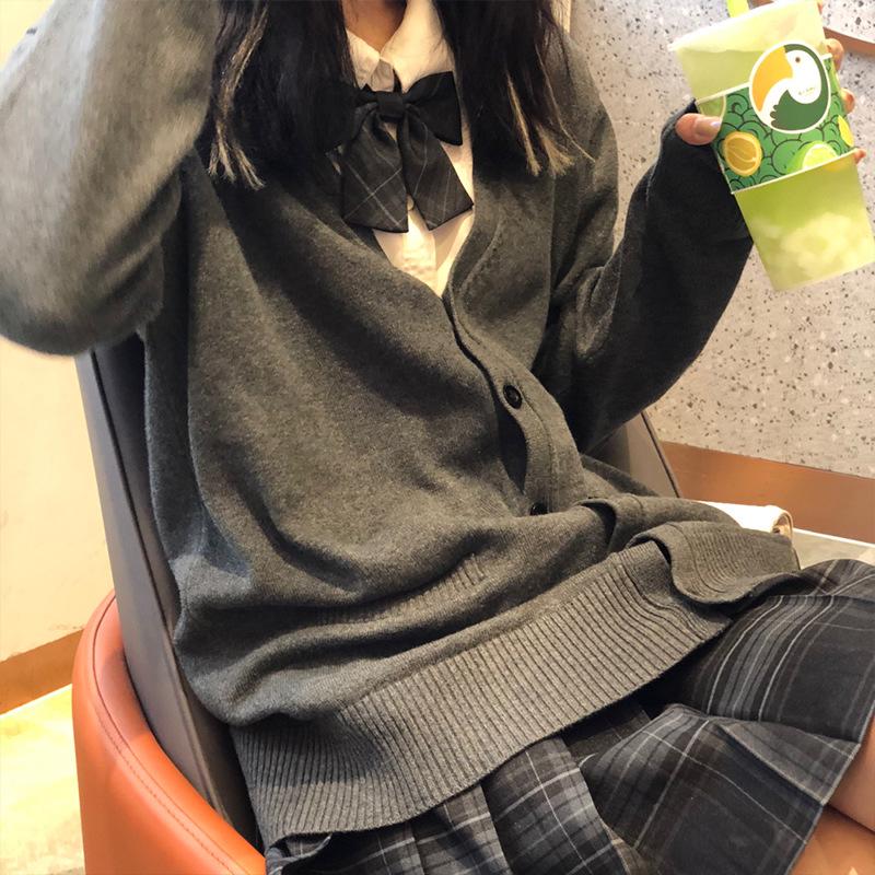 

Женский кардиган в японском студенческом стиле: Свитер форменный с длинным рукавом M