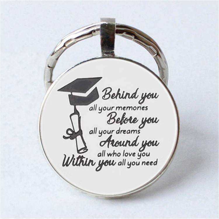 Keychain Accessories Pendant Floral Thanksgiving Text Good Friends Retro Personalized Keychain Gift Pendant