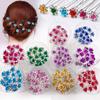 20Pcs Bridal Wedding Hairpin Fashion Rhinestone Rose Flower Hair Clips Headdress U-Shaped Barrettes Hair Clips Hair Stick