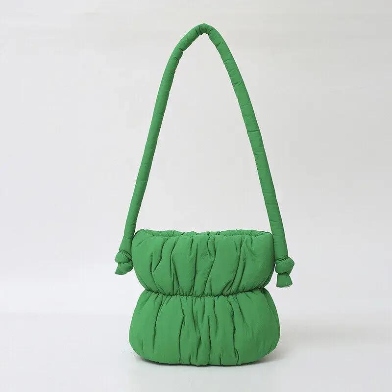 Nylon Bucket Bags Women Casual Designer Handbags Down-Filled Cotton Shoulder Bag Pleated Crossbody Bags Fashion Underarm Bag