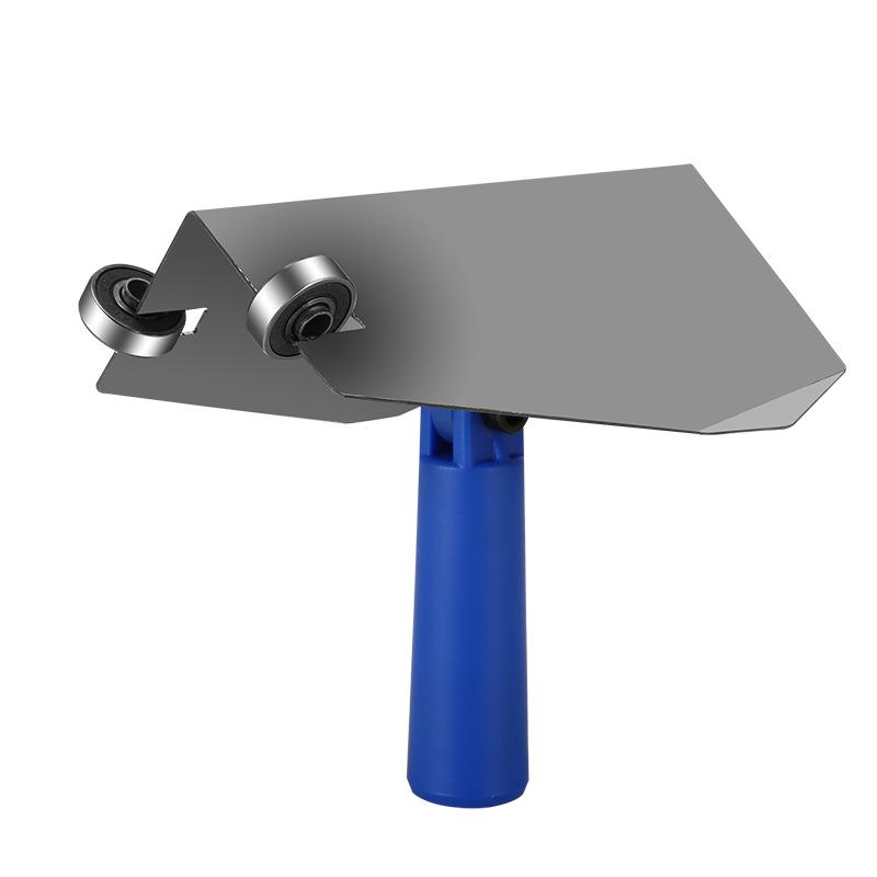Adjustable Retractable Putty Scraper with Long Rod and Inner Corner Sandpaper for Right Angle Wall Grinding.
