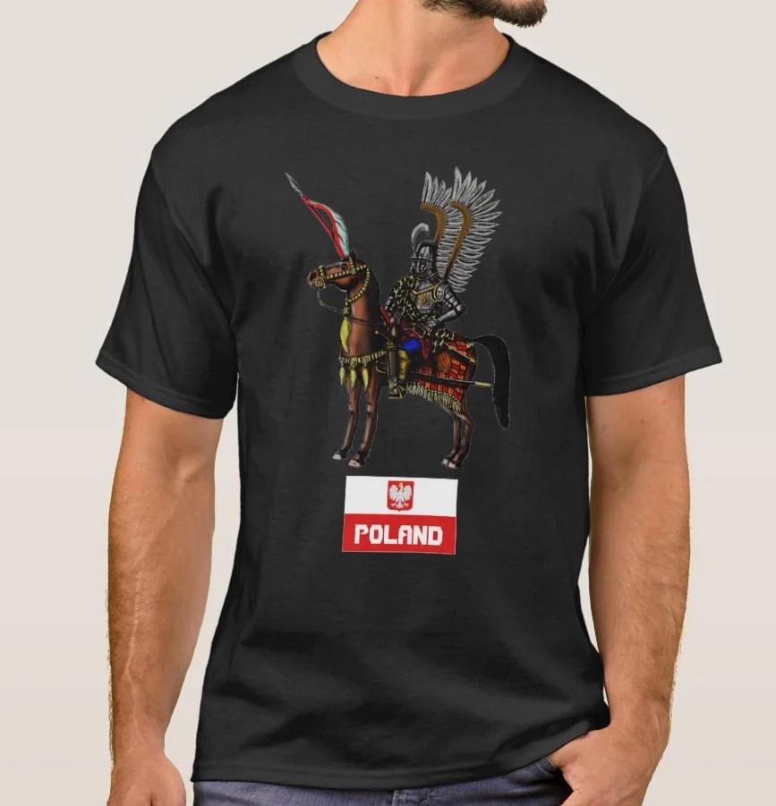 Design Creativo Bandiera Polacca Guerriero Alato Hussar Polacco Maglietta a Manica Corta 100% Cotone Magliette Casual Top Largo Taglia S3XL