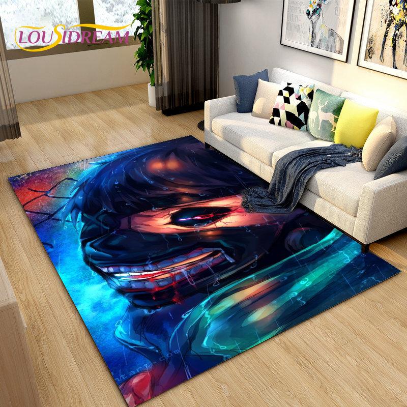Tokyo Ghoul Japan Anime Cartoon Area Rug,Carpet Rug for Living Room Bedroom Sofa Doormat Decoration, Kid Play Non-slip Floor Mat