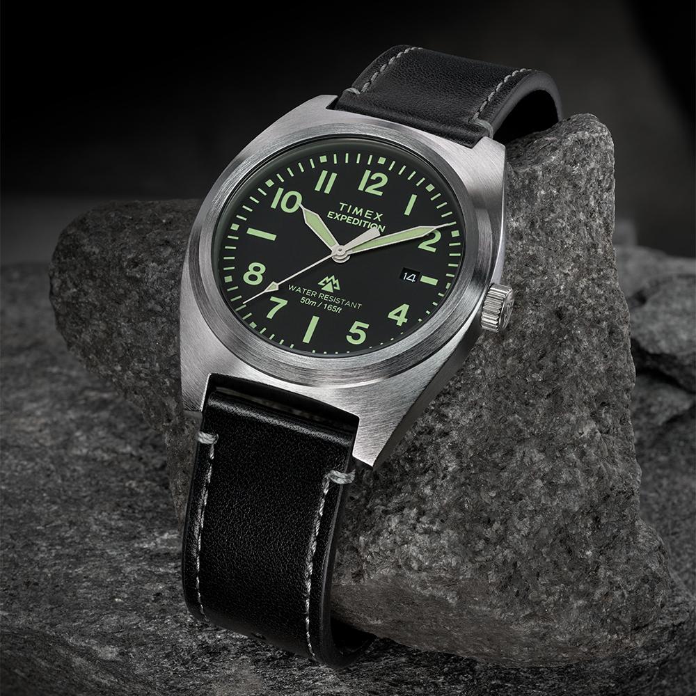 [Timex] Expedition Capstone Black Leather Watch 39mm TW2Y30700