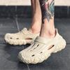 Fashion Summer Men's Leisure Breathable Garden Shoes Outdoor Beach Baotou Cool Drag Hole Shoes Quick Drying Closed Toe Slippers Hole Sli