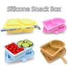 Silicone Snack Containers 2 Compartment with Lids Food Dispenser Sauce Dish Reusable Salad Dressing Container for Picnic Travel