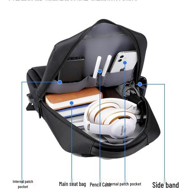 Men's Water-Resistant Casual Business Laptop Backpack with Large Capacity