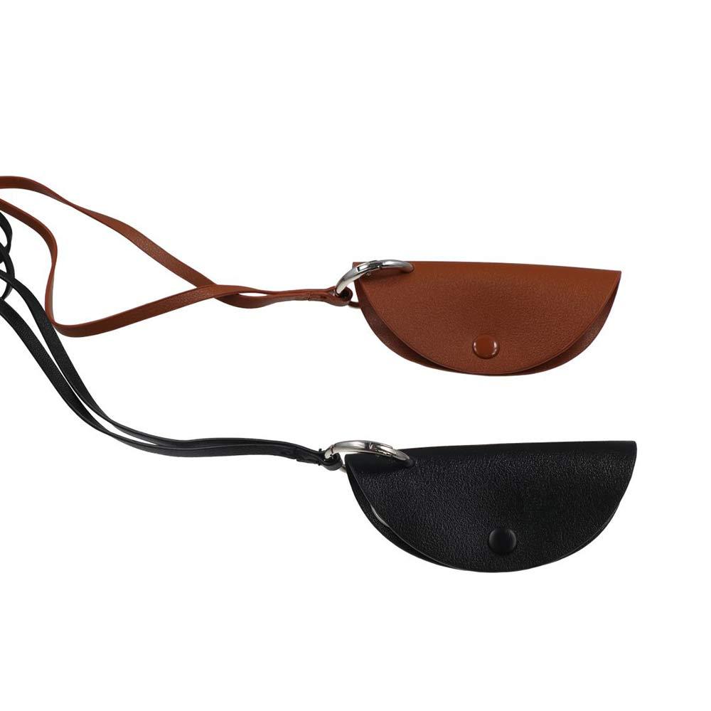 Anti-loss Crescent Moon Key Case Sweater Chain Pu Leather Key Bag Long Leather Necklace  Girl