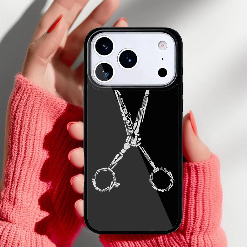 Barber Pole Scissor Comb Razor Phone Case for iPhone 17 16 15 14 13 Pro Max Back Cover for 12 11 Pro Coque