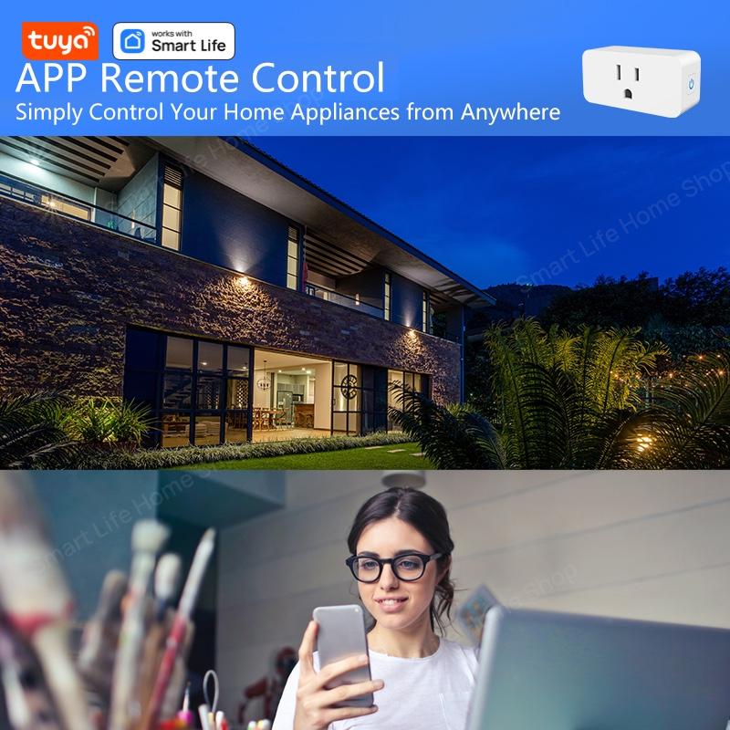 Tuya WiFi Smart Plug Mini Smart Plug US Standard 10A 100-130V Smart Socket WiFi Outlet Socket Works With Alexa Google Home