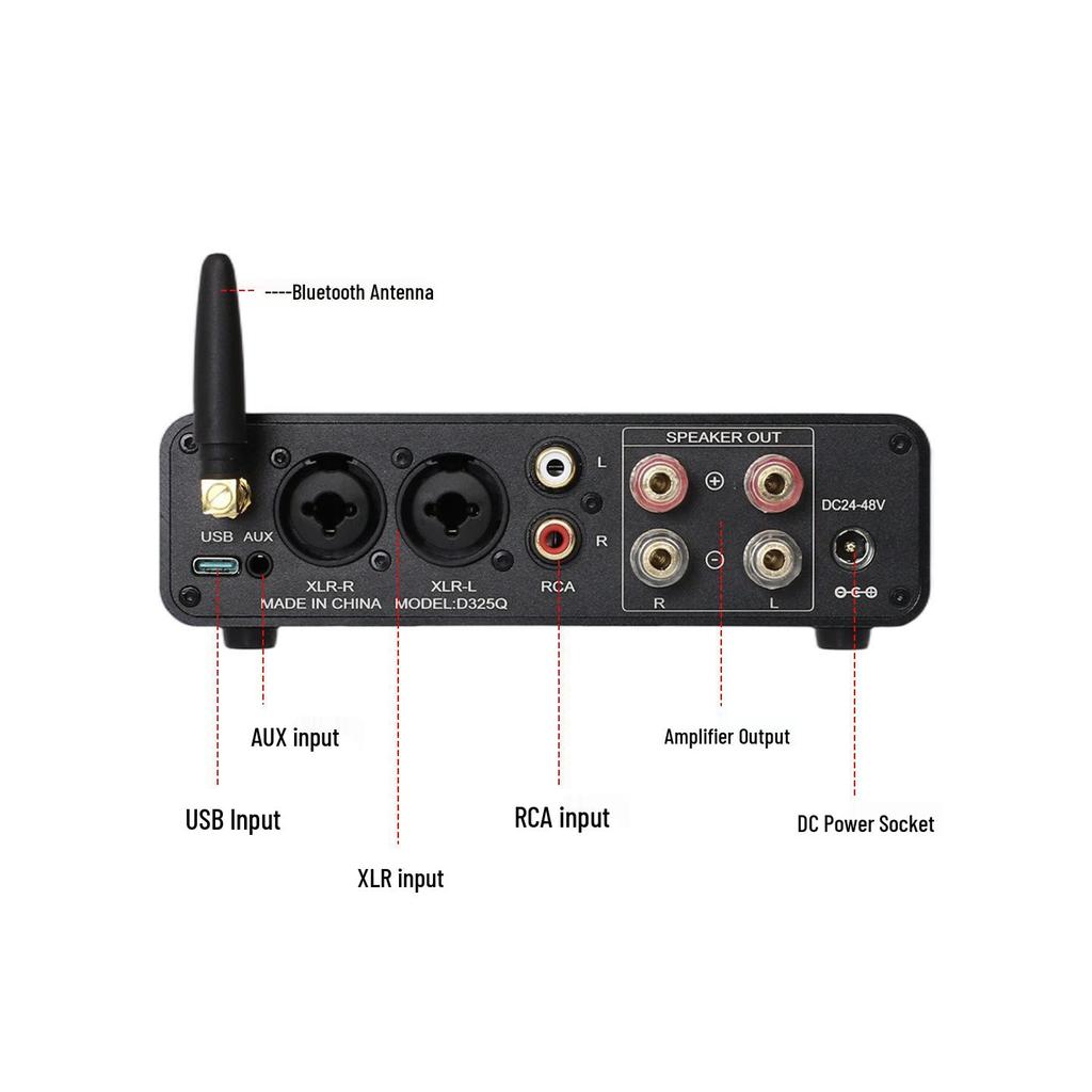 D325Q HiFi Bluetooth Digital Audio Amplifier with Remote Control