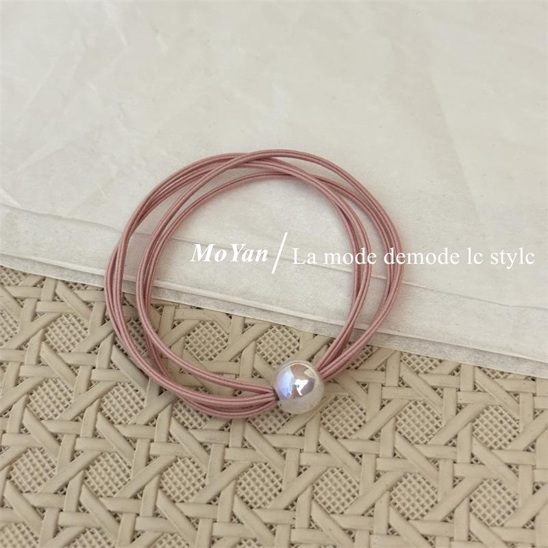 

Korean-Style Elastic Hair Ties: Versatile Mori Design, Durable and Colorful for Ponytails розовый