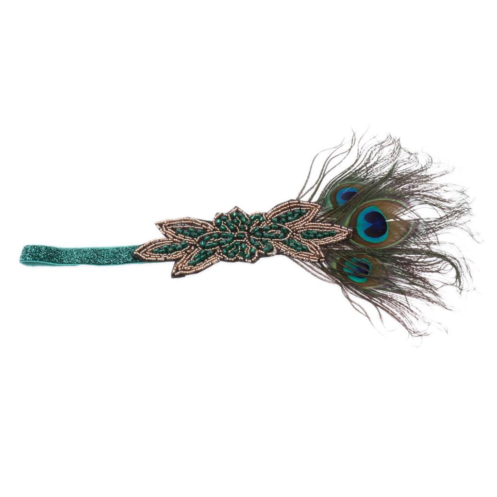 1920s Feather Hair Band Bridal Headpiece Women Headband