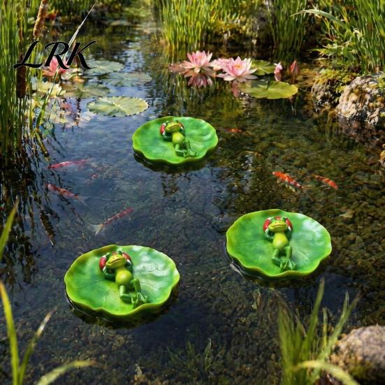 Yard Decor for Outdoor Water Features Floating Frog Pond Ornament, Realistic Resin Animal Statue, Garden Statues Weather Resistant Sculptures Backyard