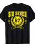 T-shirt Unisex Unisex Six Seven Meme Shirt 67 Numero Maglietta Cotone Unisex Streetwear Manica Corta Oversize Minimalista Umorismo Top