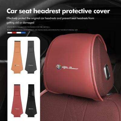 Universal Car Seat Headrest Pillow Protector Cover Accessories For 159 Giulietta Giulia 147 Mito 156 159 166 GT