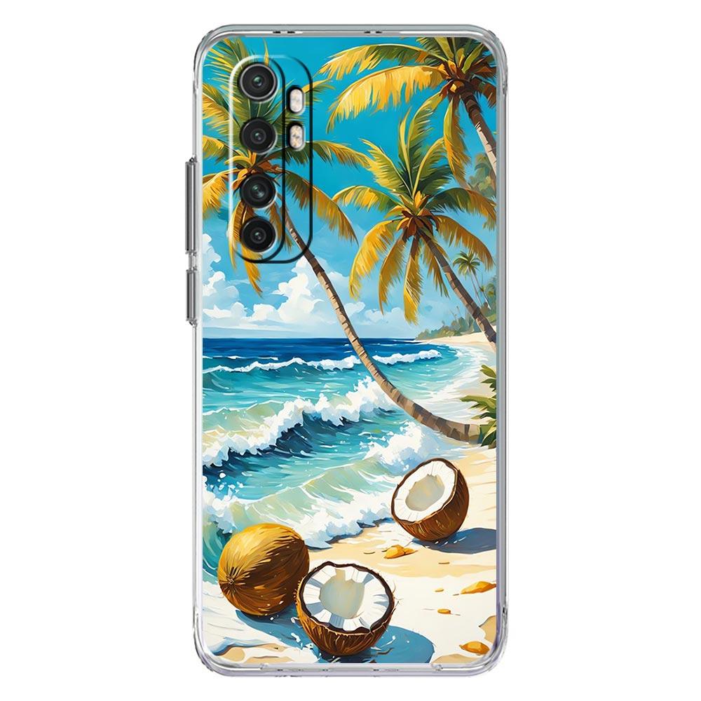 Phone Case For Xiaomi Mi Poco X7 X6 X5 NFC X3 F7 Ultra F6 Pro F3 15 14T 14 13T 11 12 13 Lite Clear TPU Cover Coconut Tree