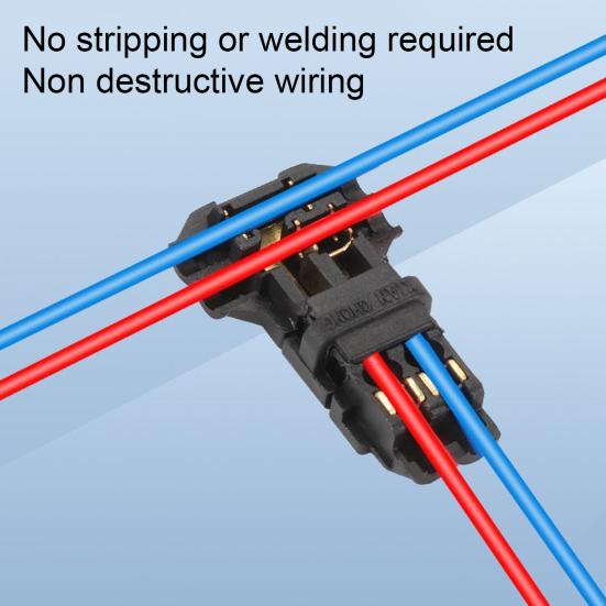 10/20Pcs Low Voltage Wire Connector 3 Way 2 Pin T Tap Wire Connectors Solderless No Stripping LED Strip 20-24 AWG Wire Connectors