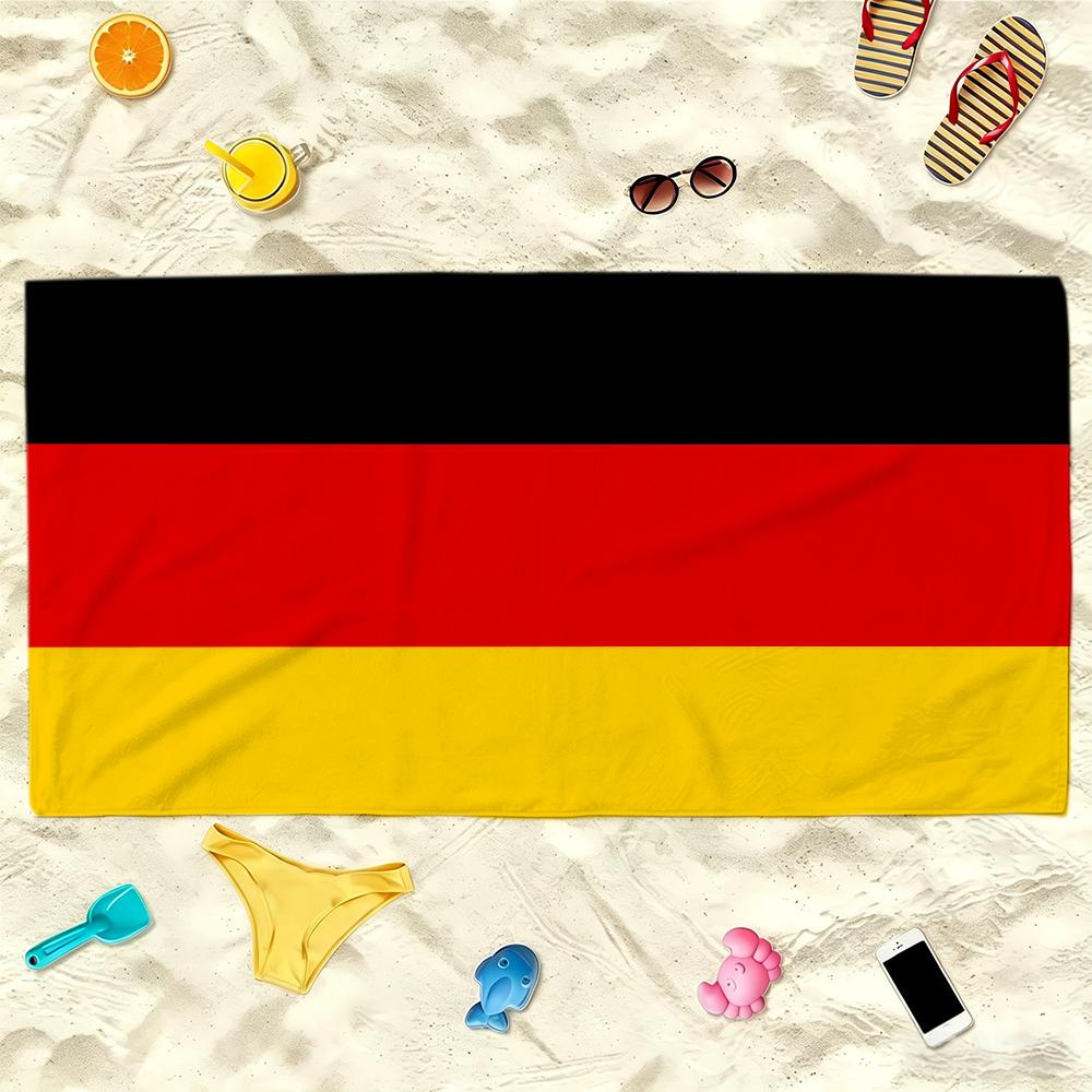 Flag Germany Towel Soft Lightweight Anti-Sand Large Beach Towel Quick-Drying Bath Sports Family