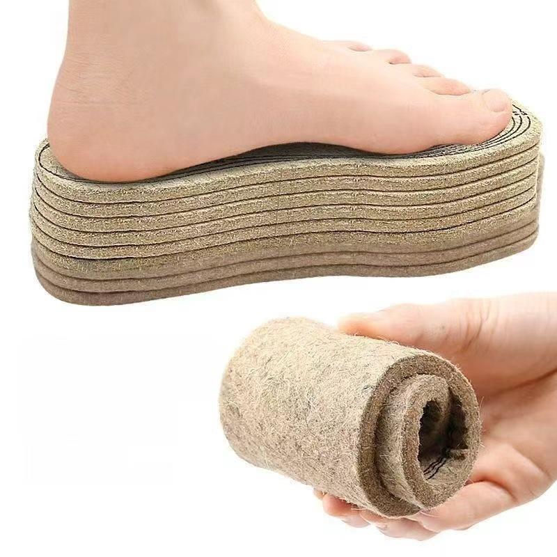 Adjustable Camel & Light Gray Wool Felt Insoles