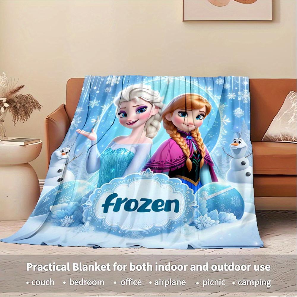 1pc Flannel Frozen Elsa and Anna Snowflake Throw Blanket - Great for bedding, sofa cover, gift, home
